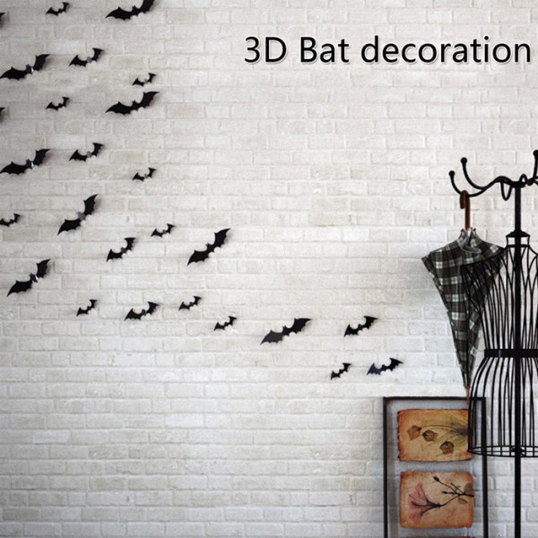 Halloween dekorative veggklistremerker 3d The bat tredimensjonale