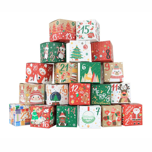 24 Dagers DIY Julekalender Bokser, 24 Nedtelling Julekalender