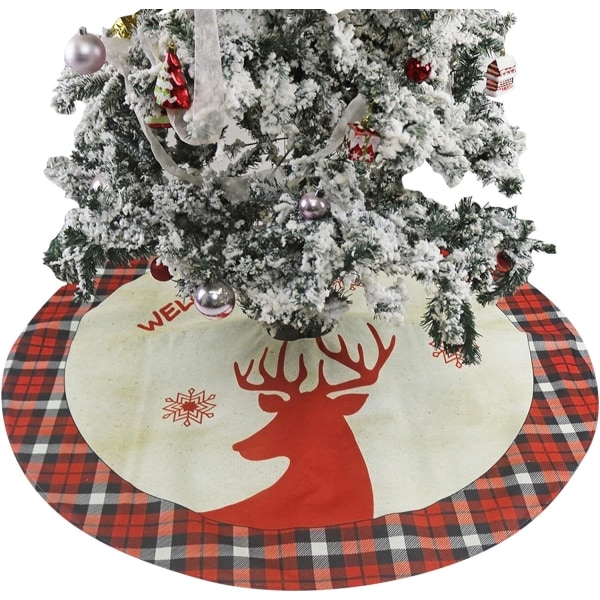 Plaid Christmas Tree Skirt Double Layers Christmas Tree Skirt De