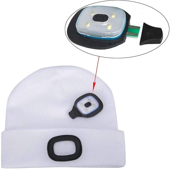 USB-uppladdningsbar LED-mössa, 5 LED-händerfri belysningsblixt