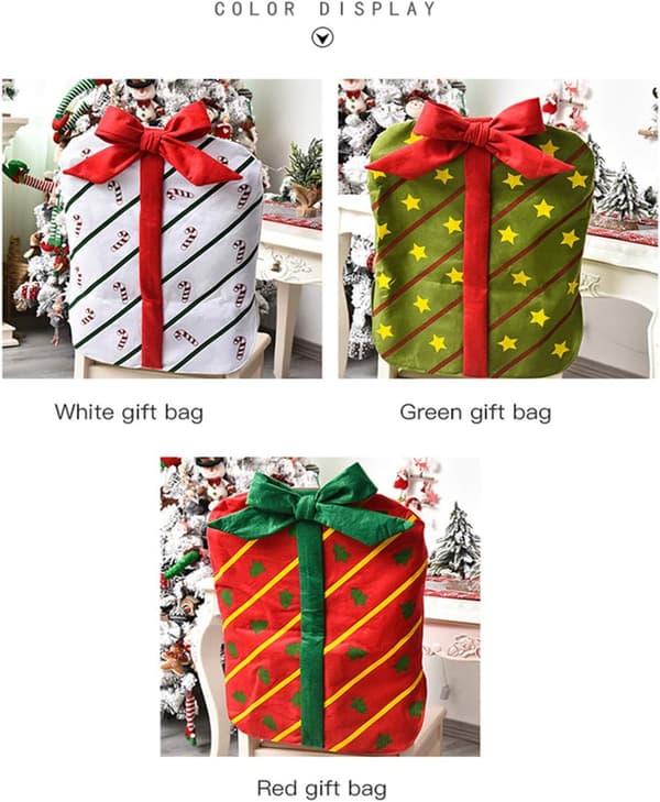 3 st julstolar ryggstödsskydd rosett presentförpackningsdesign Chri
