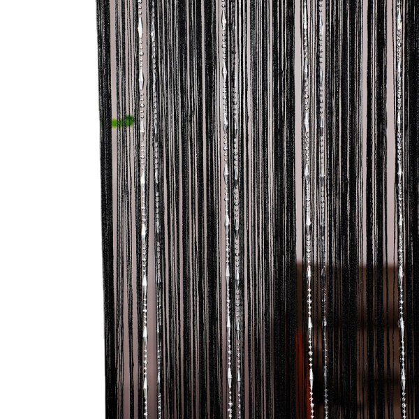 String Porte 100x200cm Sort Gardin Vindue Dekorationer Rum Div