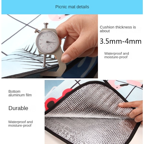 Picnic Tæpper, Boho Picnic Måtte Vandafvisende Foldbar, Sandtæt Overdimensioneret Udendørs Måtte, til Fester, Camping, Park, Rejser, Græsgaver, kaffe 200*200cm