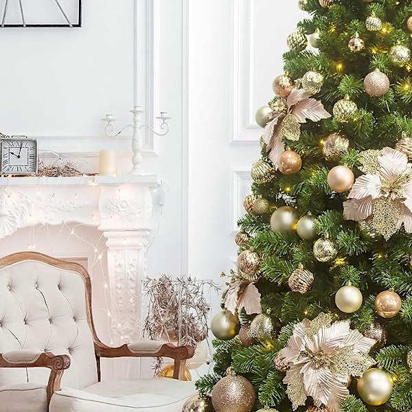 Champagne julekule 24 stk 2,36 tommer juletre de