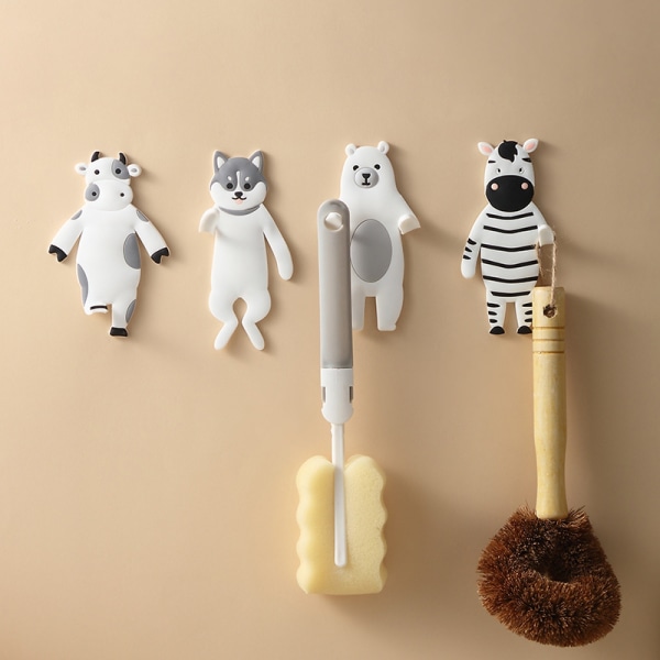 The 4pcs cute animal shape fun hook can be reused, and the hands