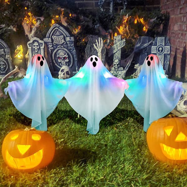Halloween Ground Plug Ghost Set Utendørs Festgressdekorasjon P