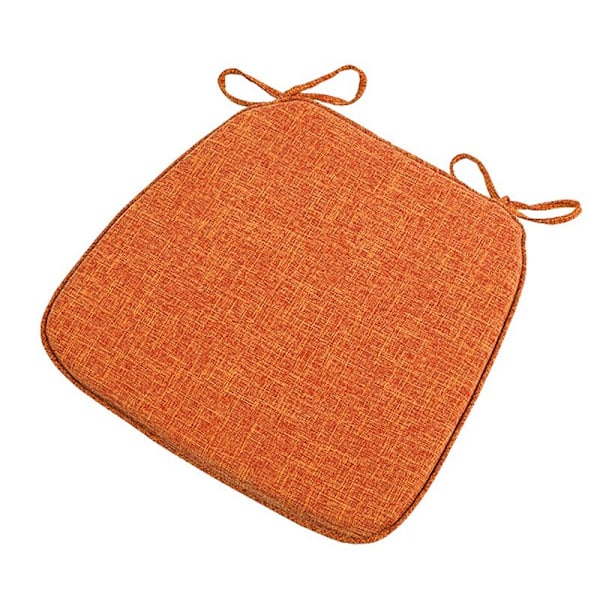 Innendørs Stolpute for Spisestuestoler, Myk og Komfortabel Teksturert Minneskum Kjøkkenstolputer med Bånd og Sklisikker Bakside 45*42CM - Oransje