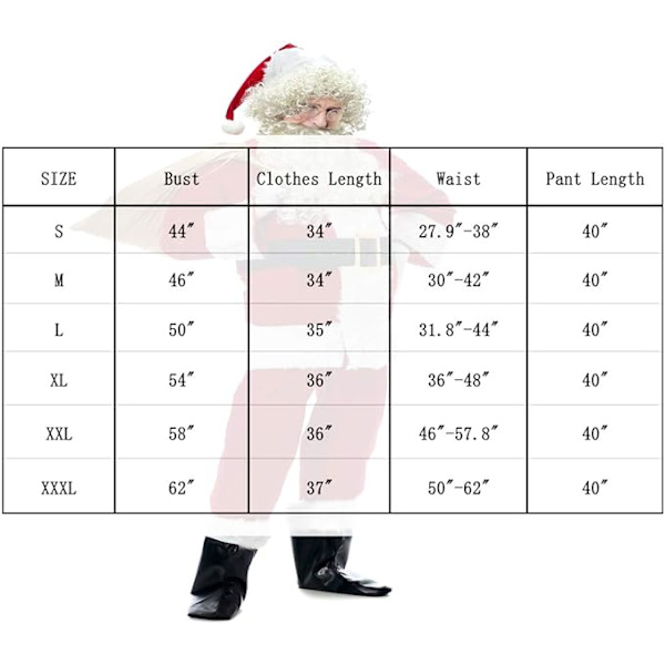 （Kod M）10 tomteblosstillbehör för män, Deluxe Santa