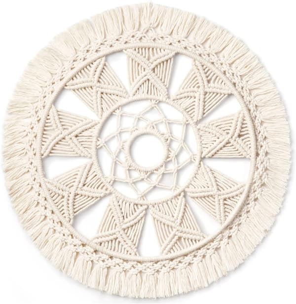 Makramee seinävaate kudottu seinävaate seinäkranssi boho chic ho
