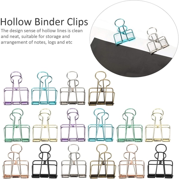 Wire Binder Clips, Hollow Binder Clips, Metal Wire Binder Clips,