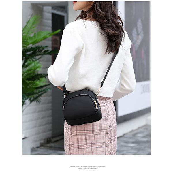 Damtrippel blixtlås canvas crossbody väska light gray