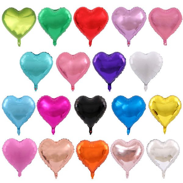 Rose Gold Hjerte Ballon 50 Stykker Størrelse 45 cm | Hjerteformet Heli