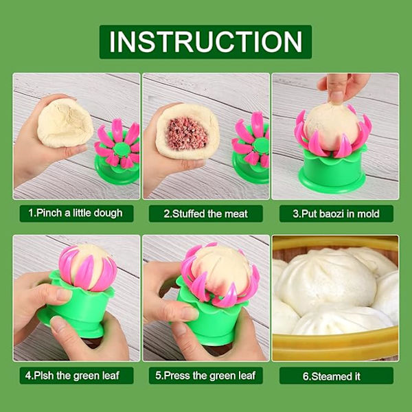 2 st Bun Maker Bun Dumpling Maker Ångad Fylld Plastform