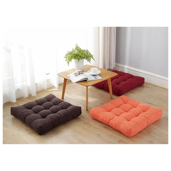 Tjock bomullslinne fyrkantig tatamimatta (45*45cm) Coffee