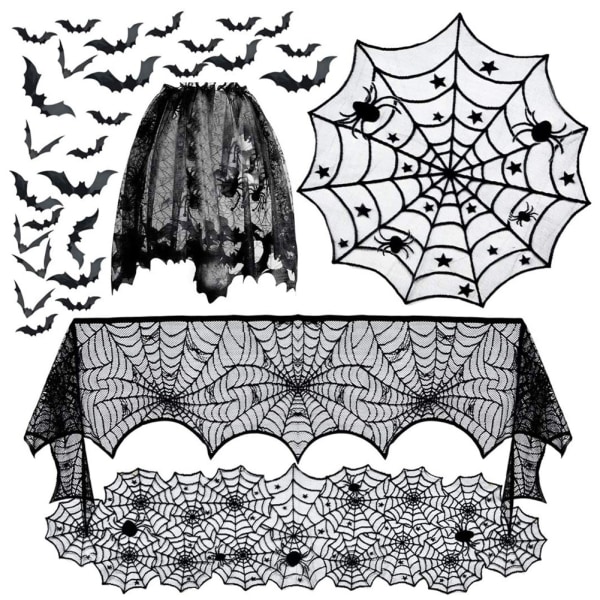 5-pack Halloween spindeldekorationer - Halloween bordslöpare