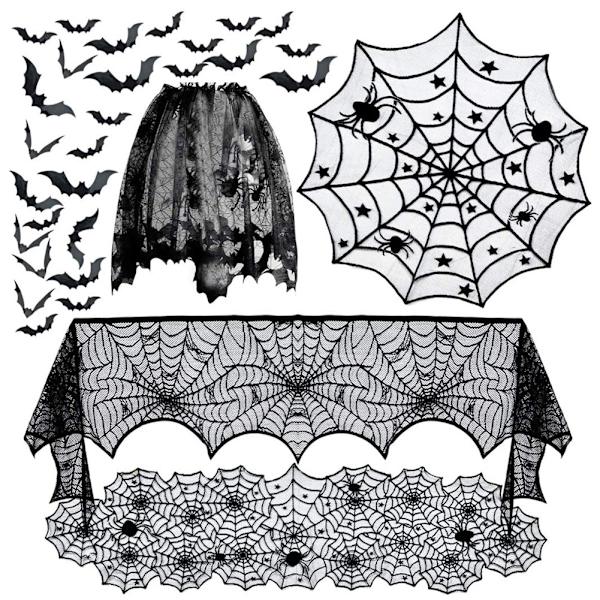 5-pakkaus Halloween-hämähäkkikoristeita - Halloween-takan reunus