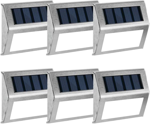 6-pack solcellslampor för uteplats, 3 LED-solcellslampor för utomhusbruk