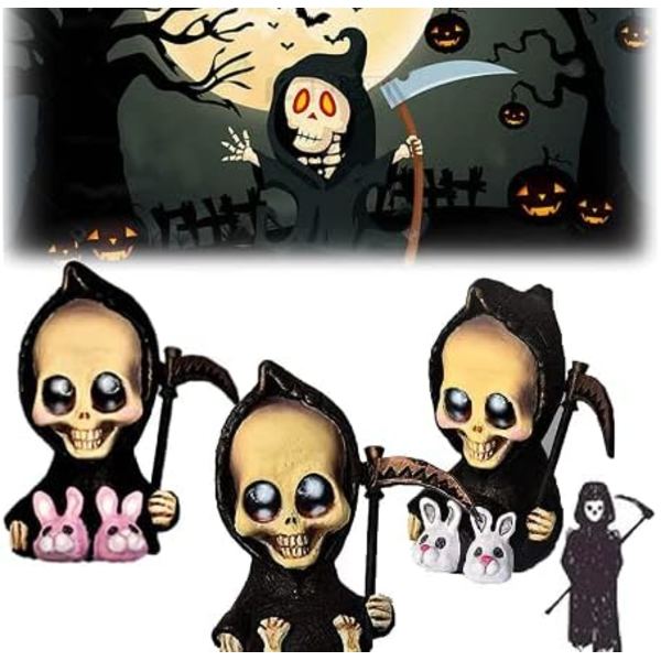 3 kpl Kuoleman enkeli -koristetta Halloween-koristeluun Vauva Reaper -patsas