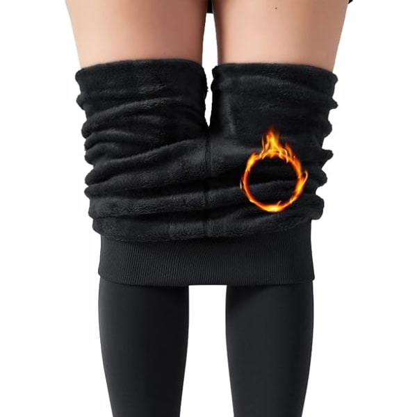 Fleeceforet leggings til kvinder - Vintervarme, tykke strømpebukser i termisk velour