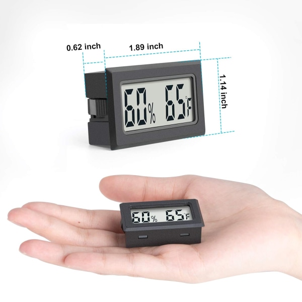 Reptiltermometer 4-pakke Mini Hygrometer Termometer