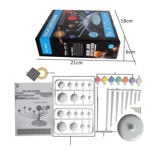 DIY Ni Planetariske Modeller Samlet Solsystem Planetarisk Instr