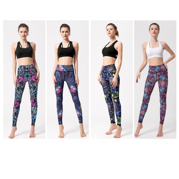 Hög midja höftlyft yoga tränings fitness leggings - HK271 XL