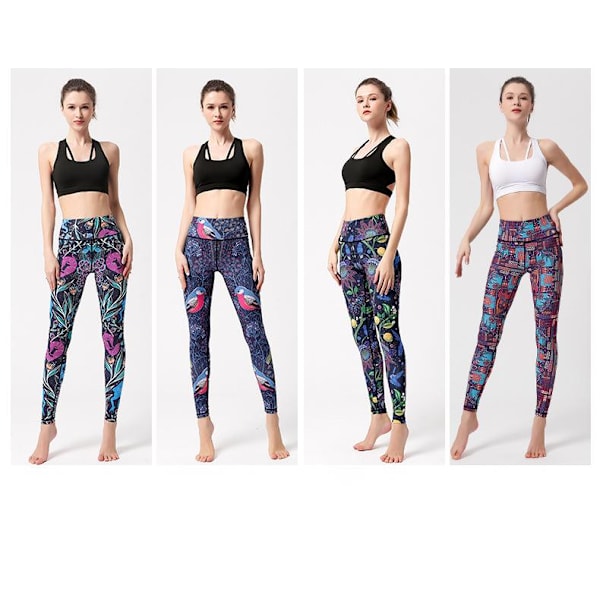 Højtaljede hofteløft yoga trænings fitness leggings - HK266 M