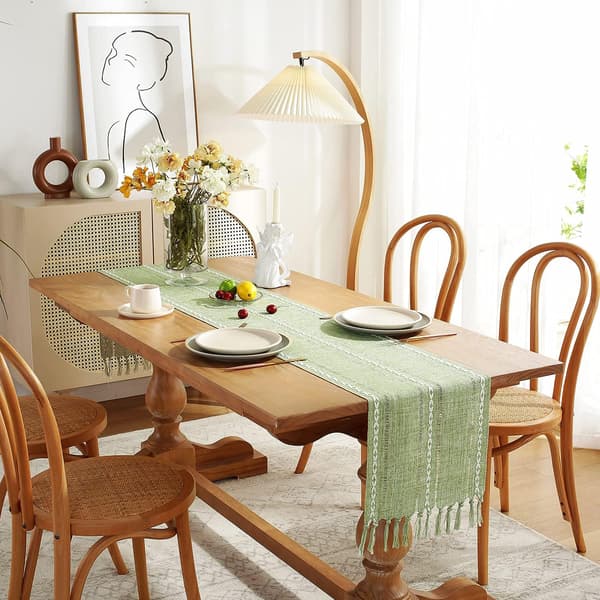 Rustikke bondehus-stil linned duge, Boho håndlavede kvast