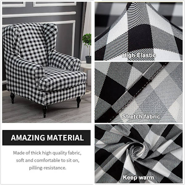 Wingback-tuolin peitteet 2 kappaletta joustava spandex Wingback-tuolin Co