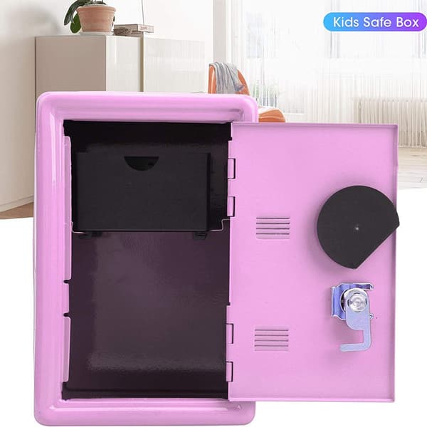 Børns rektangulære mini metalsafe - sort