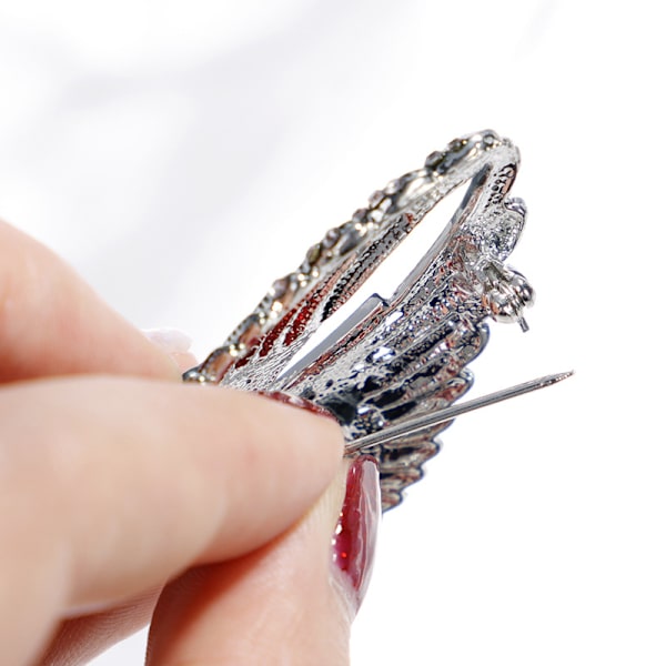 Glittrande strass ängelving brosch pin unisex kofta krage sw