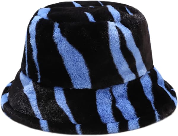 Pels Hat Fluffy Bucket Hat Vinter Fisker Hat til Kvinder Piger-B