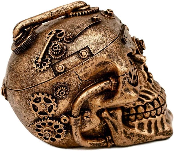 Halloween Steampunk Skull Home Decor - Sci-Fi Human Head Skeleto