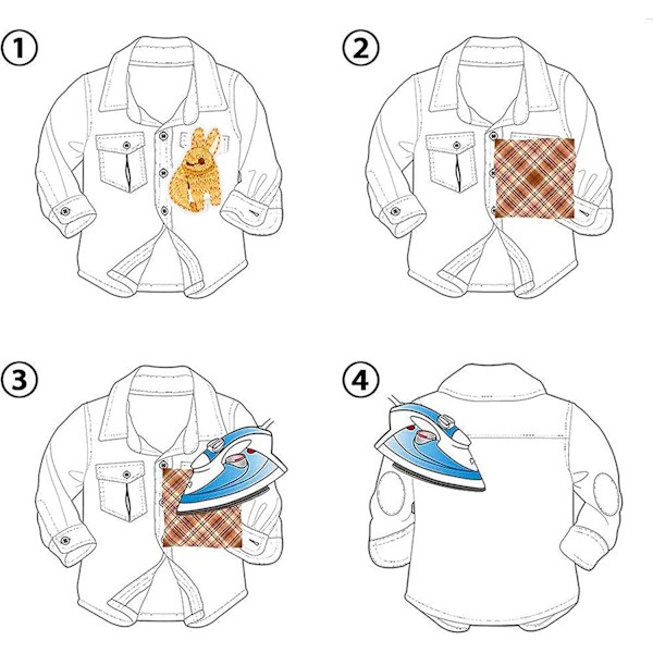 17 stk. tøjstrygejern-på-patches dyre strygejern-på-patches med snit