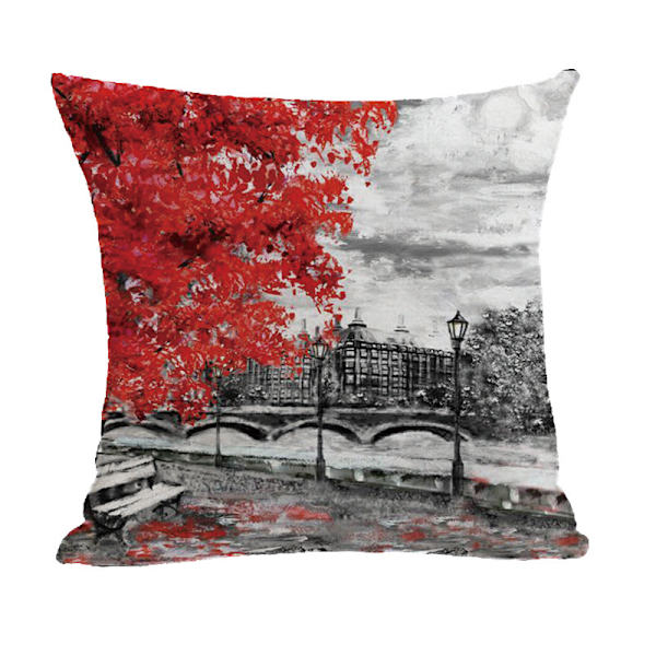 Tyynynpäällinen 45 x 45, 4 kpl puuvilla- ja pellavakoristetyyny