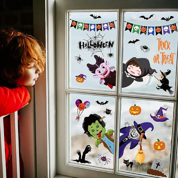 Halloween Statiske Flyttbare Vindusglassklistremerker