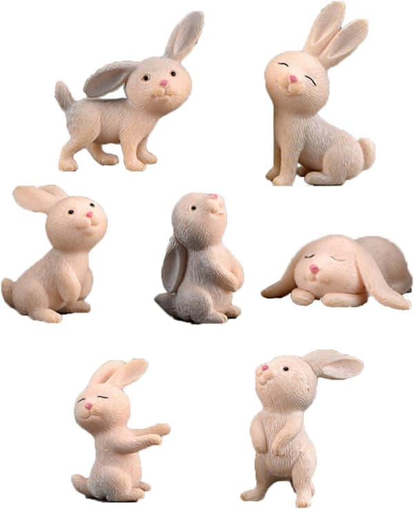 7 söpöä miniatyyrikuningasfiguuria Eläinhahmoja Lelulelu