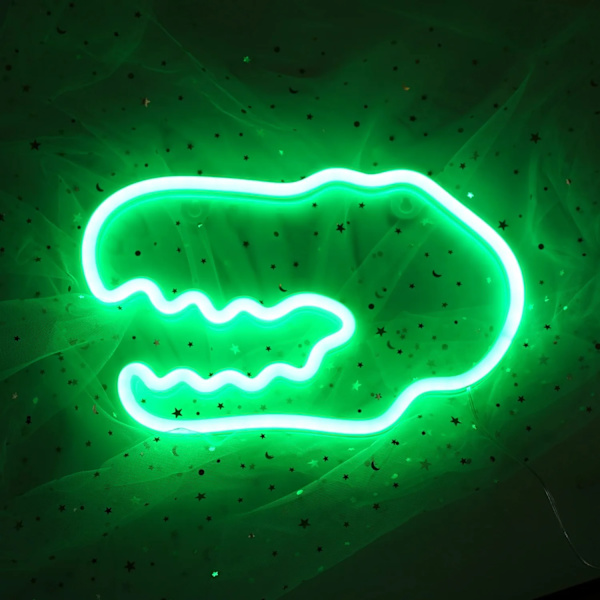 Dinosaur Neon Skylt Nattlampa, USB och Batteridriven Lysande