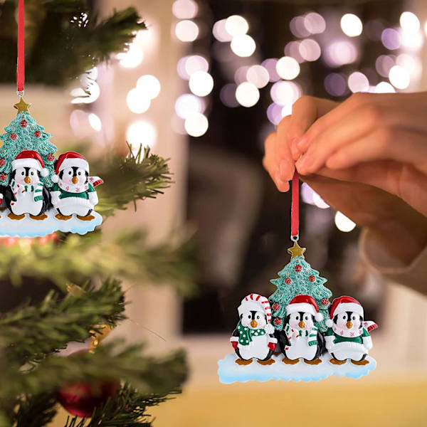 4 stk. julepingvin-ornament vedhæng, juletræ vedhæng