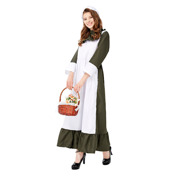 Halloween Kostume Langt Skørt Pigekjole Plus Size Pigekjole Oktoberfest Uniform Scene Kostume M