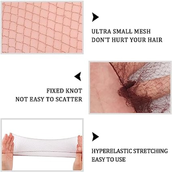 40 stk. sorte hårnett, usynlig chignon nett elastisk kant mesh
