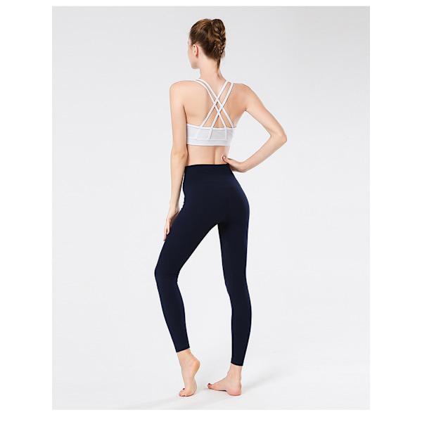 Stretch High Waist Skinny Running Athletic Pants - Blå M