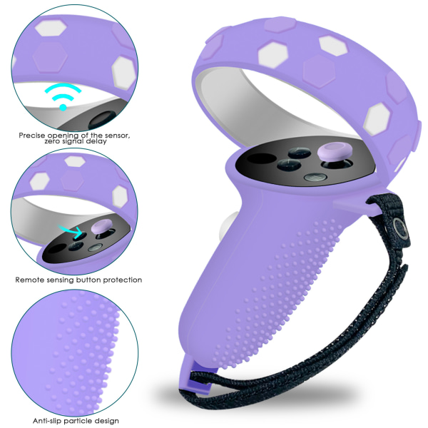 6PCS för Oculus Quest 2 Controller Silikonfodral Purple