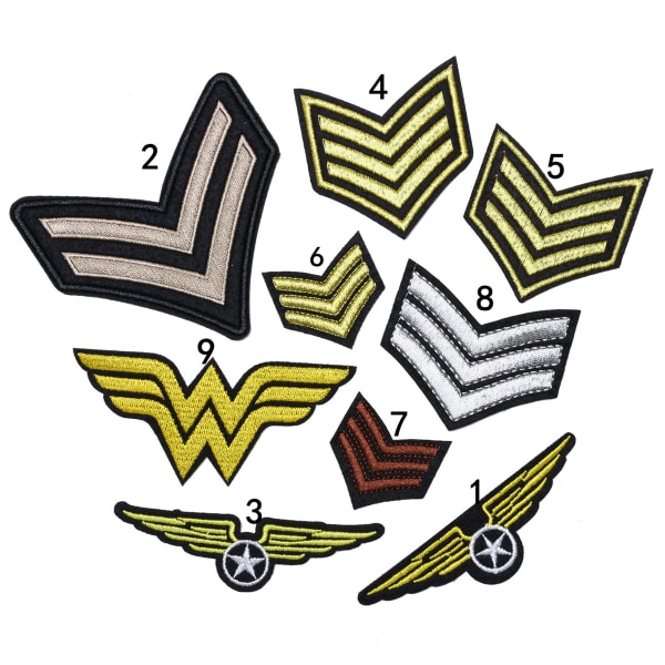 9 Broderade Armé Patch - Sergeant Rank - Sy På Axel