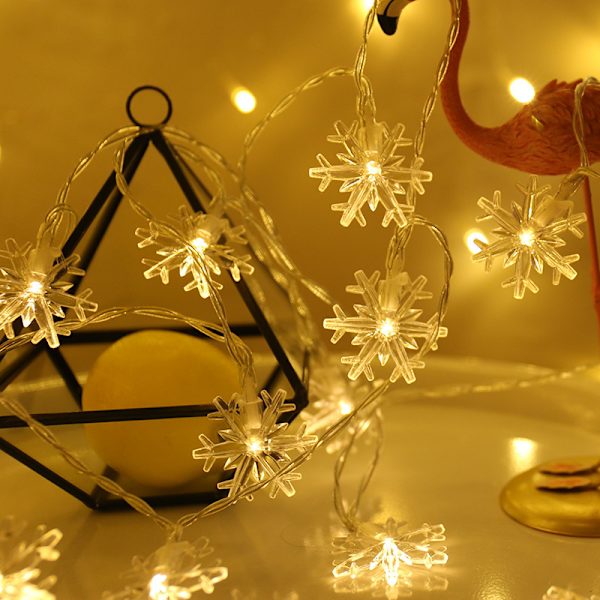 50 LED snøfnugg julelys. 16,4 fot plug-in stri