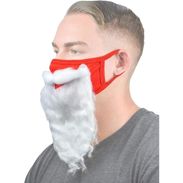 Voksen julemaske 6 stk. Sjov skæg julemand kostume