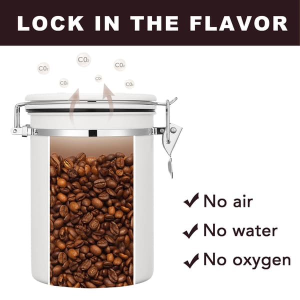 Rustfrit Stål Kaffebeholder med Dato til Opbevaring af Mad 1,8L