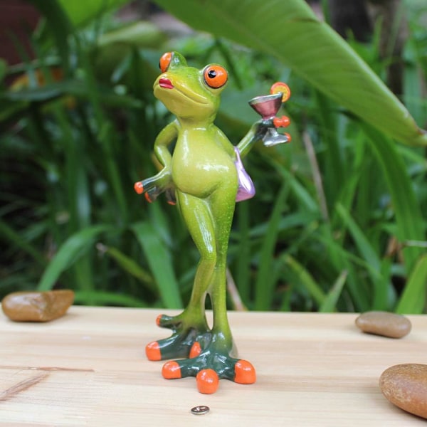 3D Kreativ Frø Dekoration, Frø Figur, der holder Cocktail, Fan