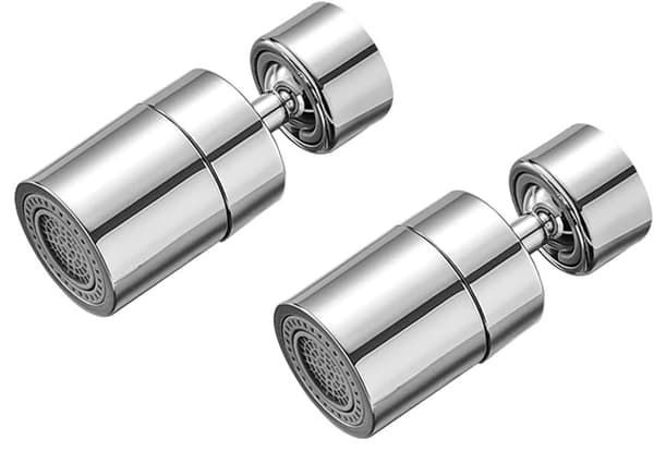 2 stk. svingbar kranlufter i messing med 2 spraymoduser justerbar Ae