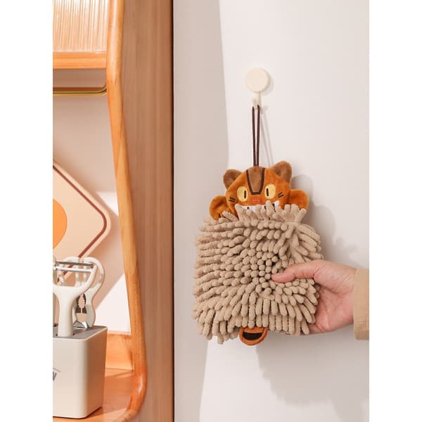 Chenille håndklæde med hængende ring, superabsorberende mikrofiber